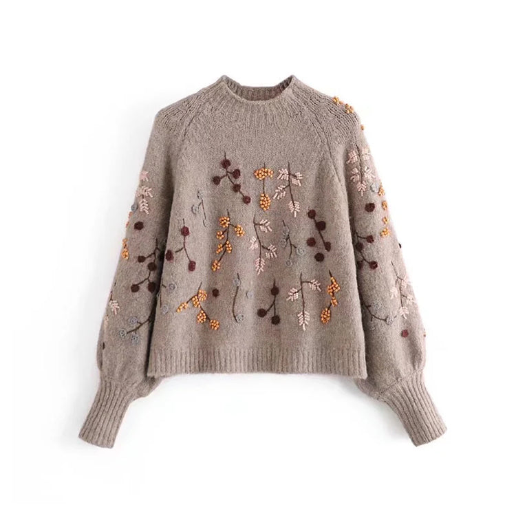 Genähter Pullover mit Perlenstickerei Pullover Pullover 7740