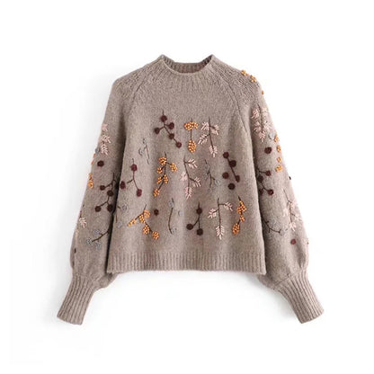 Genähter Pullover mit Perlenstickerei Pullover Pullover 7740