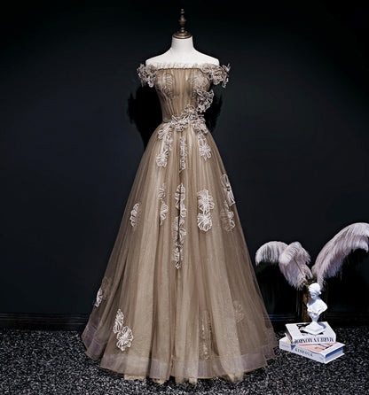 Süßes Tüll langes Ballkleid A-Linie süßes Abendkleid 8694