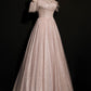 Robe de soirée longue en tulle brillant à paillettes 8700