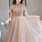 Süßes Tüll Perlen kurzes Ballkleid A-Linie Partykleid 10519