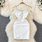 Slim slim sleeveless small short Hip Wrap vest skirt  11035