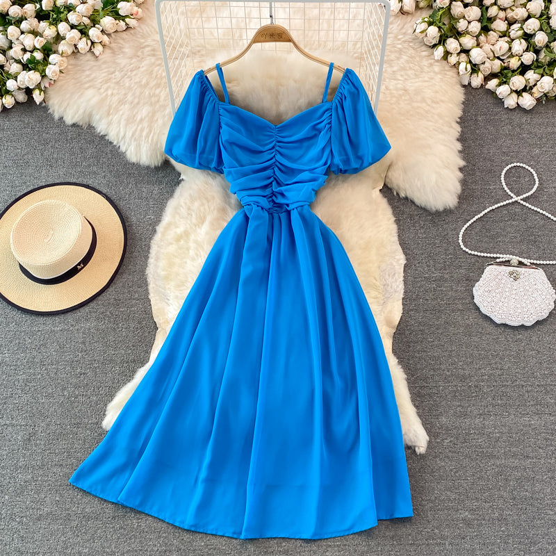 Süßes A-Linie V-Ausschnitt kurzes Kleid Modekleid 10920