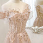 Rosa Tüll Pailletten langes Ballkleid Rosa Abendkleid 10173