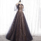 Stylish tulle sequins long prom dress evening gown  10007