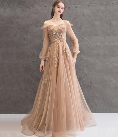 Elegantes langes Ballkleid aus Tüllspitze A-Linie Abendkleid 10344
