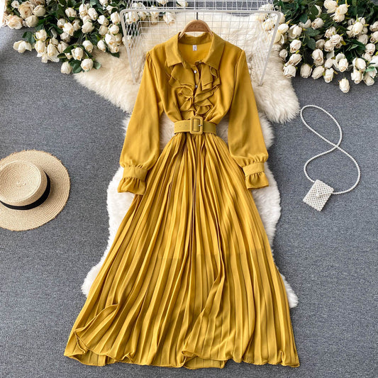 Elegantes Langarmkleid aus Chiffon Modekleid 10856