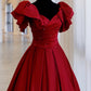 Burgunderrotes Vintage-Mode-Abendkleid mit exquisiter Perlenverzierung in A-Linie und langem Satin-Ballkleid 8720