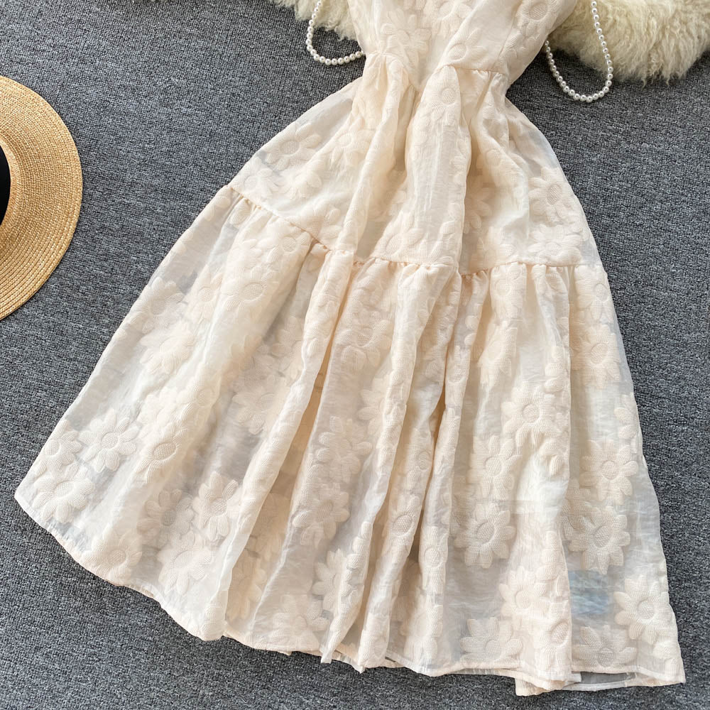Sweet A Line Spaghetti Dress Fashion Dress  10812