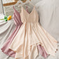 Robe courte irrégulière à col en V mignonne Robe trapèze tendance 10675