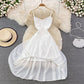 Weißes Chiffon A-Linie kurzes Kleid Fashion Dress 10896