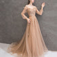 Elegantes langes Ballkleid aus Tüllspitze A-Linie Abendkleid 10344