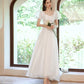 Weißes Ballkleid aus Tüll in Teelänge Weißes Abendkleid 10143