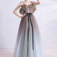 Graugrünes Tüll Pailletten langes Ballkleid Abendkleid 10616