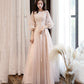 Schwarzes langes Ballkleid aus Tüllspitze A-Linie Abendkleid 10460