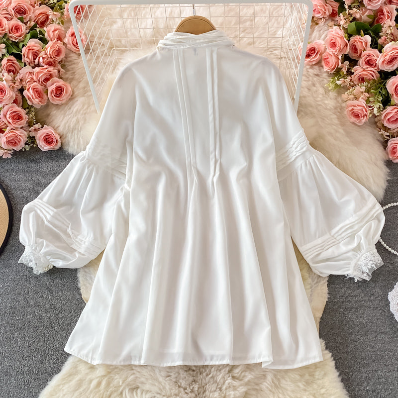 Robe à manches longues en dentelle douce Robe tendance 10744