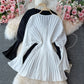Unique V Neck Long Sleeve Dress Fashion Dress  10911