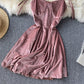 Niedliches kurzes Samtkleid in A-Linie Modekleid 10789 
