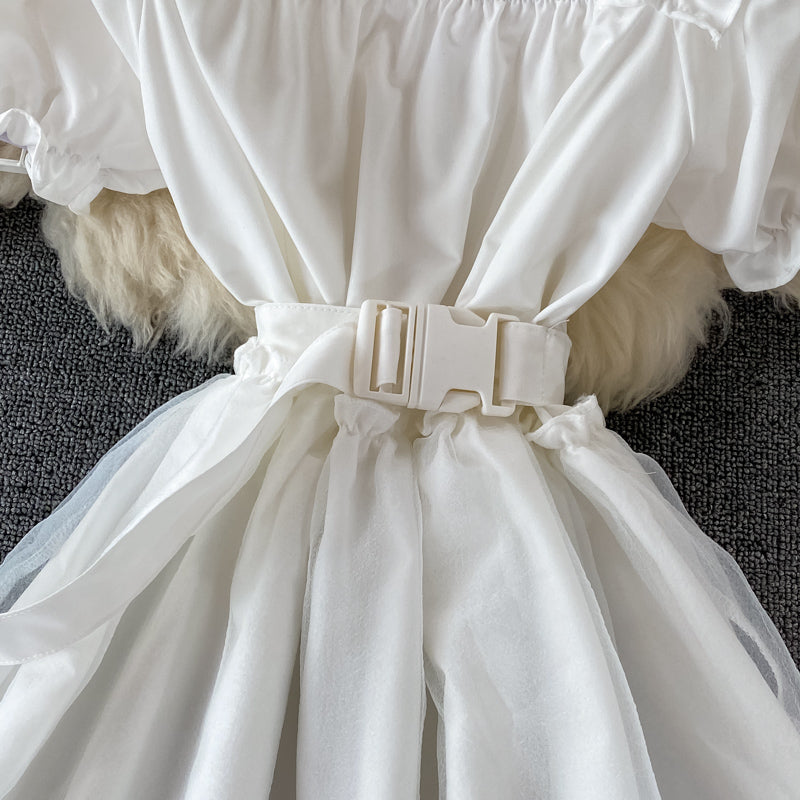 A Line High Low Dress White Fashion Dress Black A Line Dress  10678