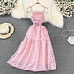 High waist slim A-line lace dress  11202