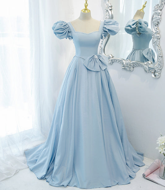 Blaues langes A-Linie Ballkleid blaues Abendkleid 8840