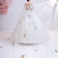 White tulle sequins long prom dress white evening dress  10537