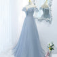 Blaues langes Ballkleid aus Tüll blaues Abendkleid 10270