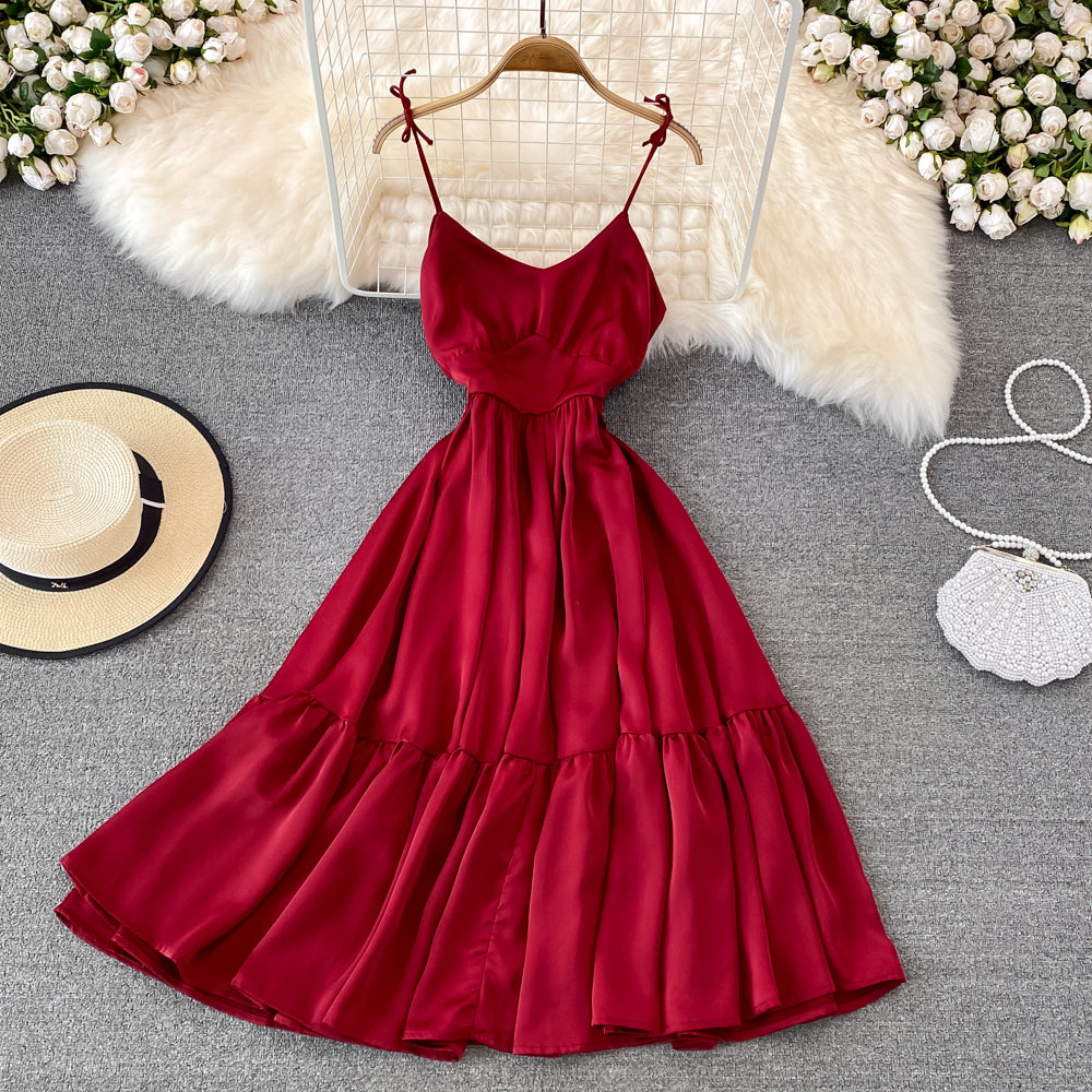 Süßes kurzes Kleid mit V-Ausschnitt Modekleid 10697