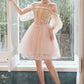 Cute tulle applique short prom dress homecoming dress  10608