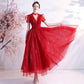 Red tulle short prom dress red homecoming dress  10353