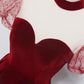 Cute velvet long prom dress burgundy A line evening dress  8652