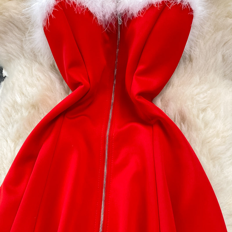 Jolie robe de Noël coupe A 10785
