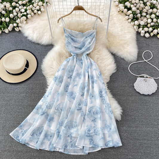 Süßes Blumenkleid in A-Linie Modekleid 10759