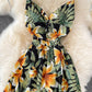 Robe fleurie mignonne à col en V avec nœud Robe tendance 10790