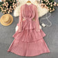 A Line Chiffon Lace Long Sleeve Dress Fashion Dress  10720