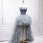 Unique tulle high low prom dress A line evening dress  8578