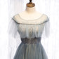 Gray tulle long ball gown dress evening dress  8317
