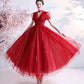Red tulle short prom dress red homecoming dress  10353