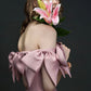 Robe de bal longue en satin rose avec nœud au design unique, robe de princesse 10585