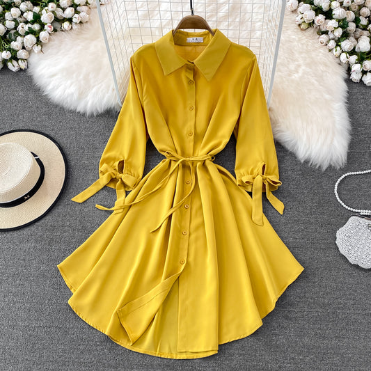 Süßes Chiffon-Kurzkleid in A-Linie Modekleid 10706