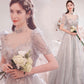Gray tulle sequins long ball gown dress formal dress  10322