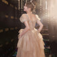 Robe de soirée longue en tulle à paillettes et jolie ligne A 10413