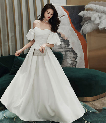 Einfaches A-Linie langes weißes Ballkleid weißes Abendkleid 10338