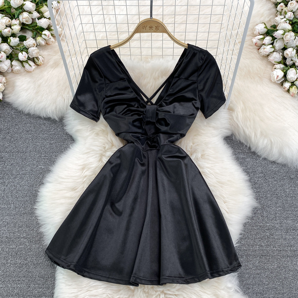 Sexy Bow Short A-Linie Kleid Fashion Dress 10656