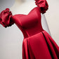 Robe de soirée longue en satin bordeaux 8711