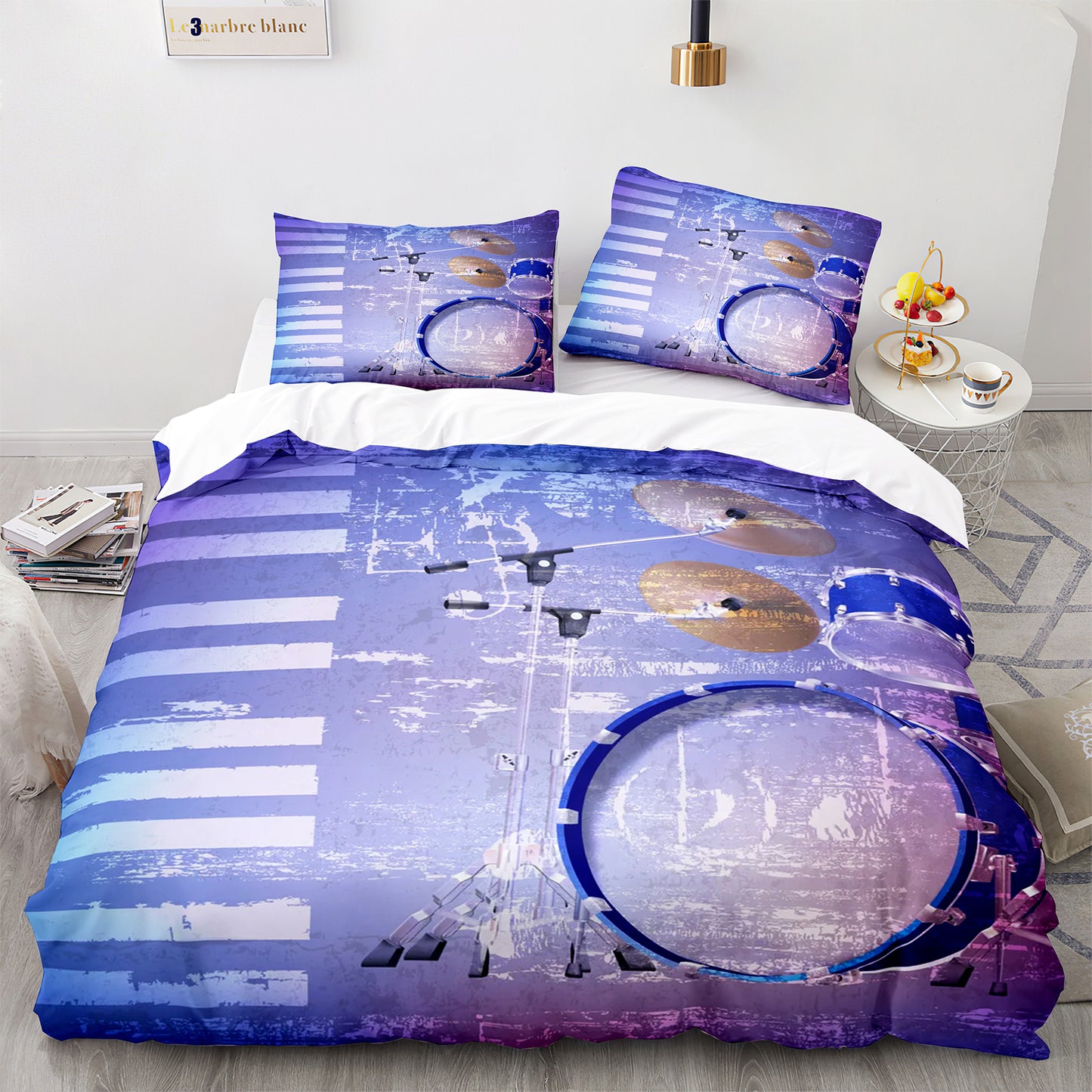 Cutom Bettbezug-Set Muster Chic Bettbezug King Size für Teenager Erwachsene Bettwäsche-Set mit Kissenbezügen JZG3002