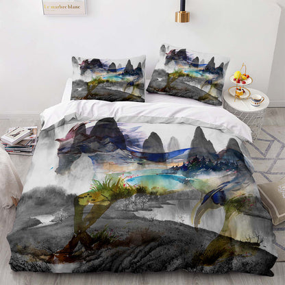 Parure de lit avec housse de couette et taies d'oreiller pour adolescents et adultes, taille King size, M3004