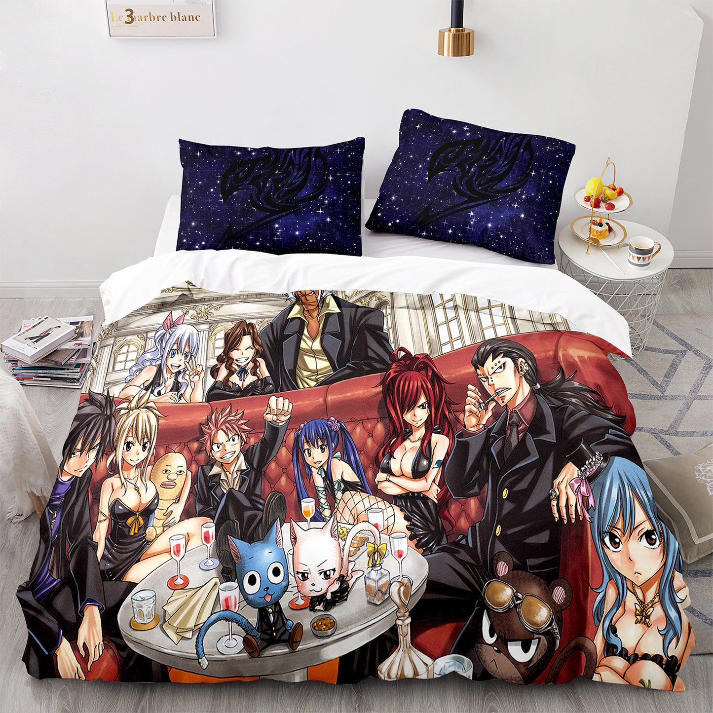Cutom Duvet Cover Set Pattern Chic Comforter Cover King Size for Teens Adults Bedding Set with Pillowcases  YJ3004