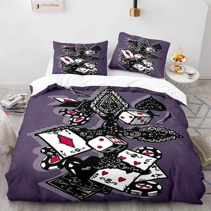 Cutom Bettbezug-Set Muster Chic Bettbezug King Size für Teenager Erwachsene Bettwäsche-Set mit Kissenbezügen KL3005
