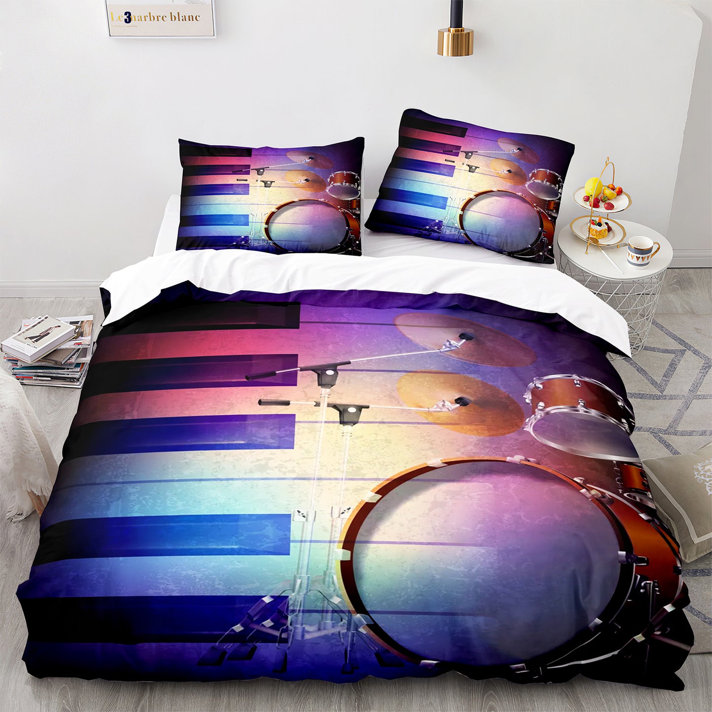 Cutom Bettbezug-Set Muster Chic Bettbezug King Size für Teenager Erwachsene Bettwäsche-Set mit Kissenbezügen JZG3007